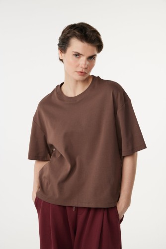 New Mission - Bisiklet Yaka Basic T-Shirt Kahve