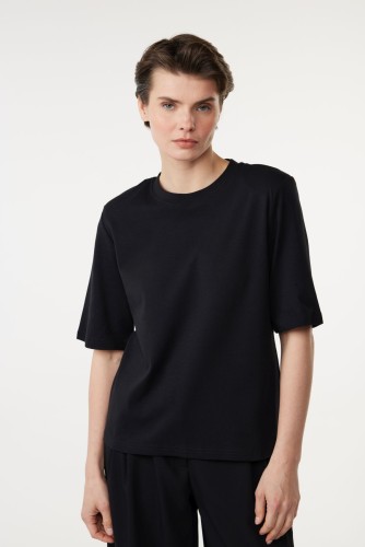 New Mission - Vatkalı Bisiklet Yaka Basic T-Shirt Siyah